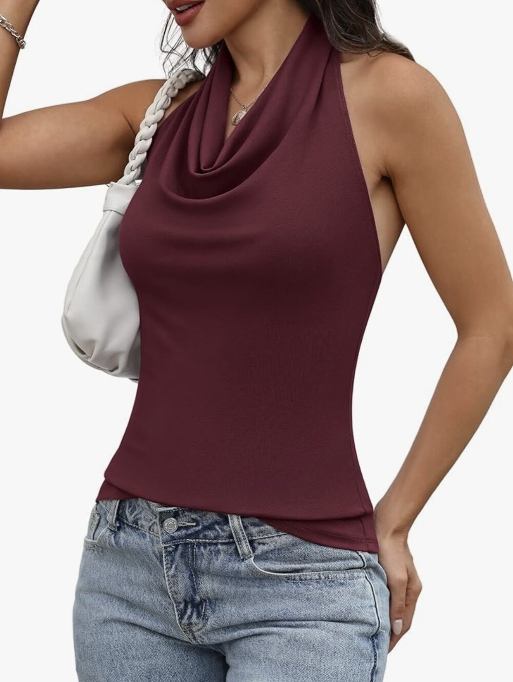 Draped Halter Tank Top